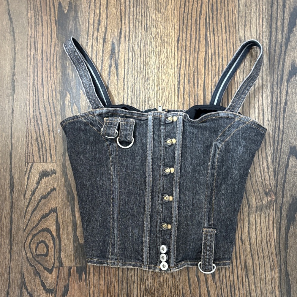 With Jean Denim Corset Top